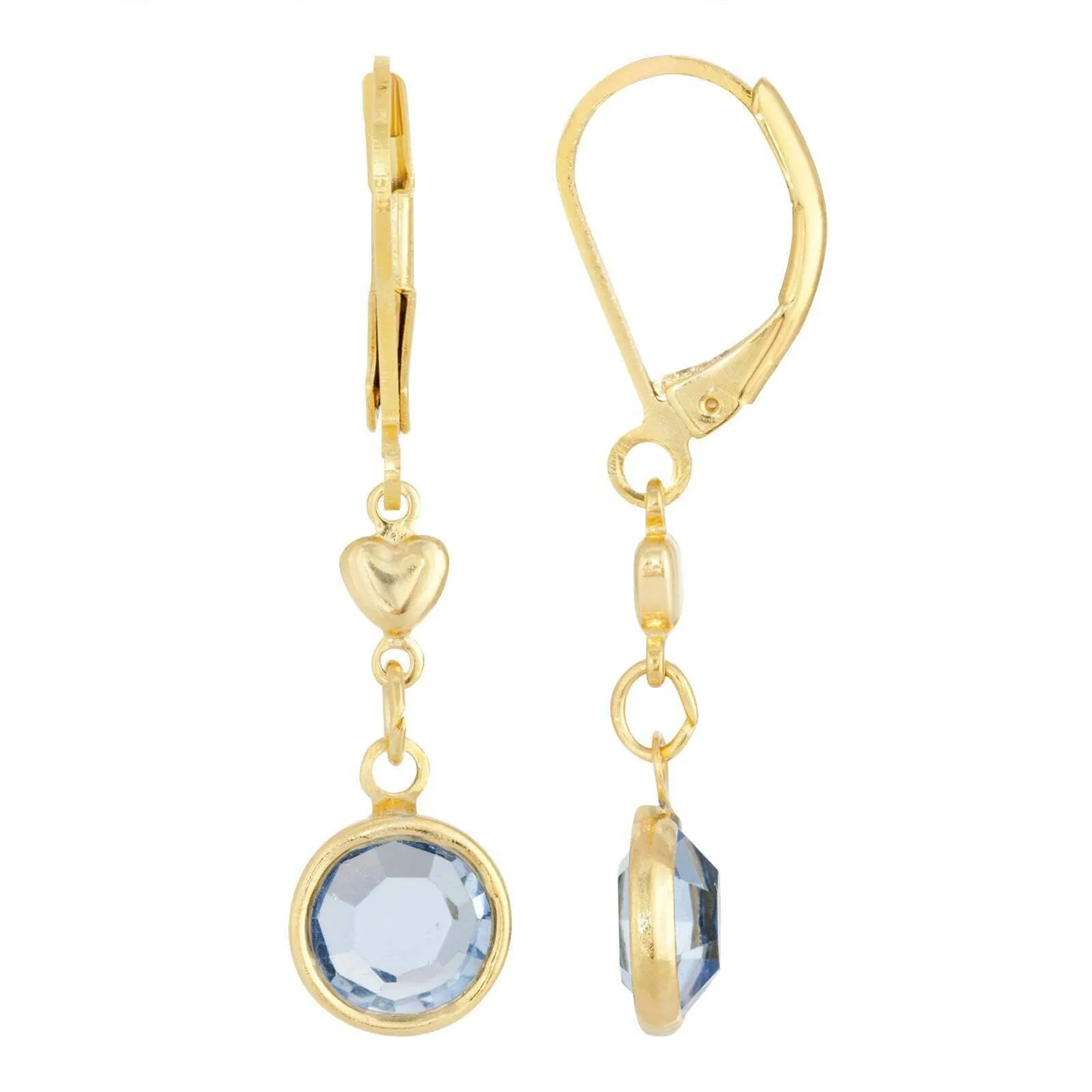 1928 Jewelry Channel Crystal And Heart Drop Earrings