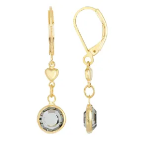 1928 Jewelry Channel Crystal And Heart Drop Earrings