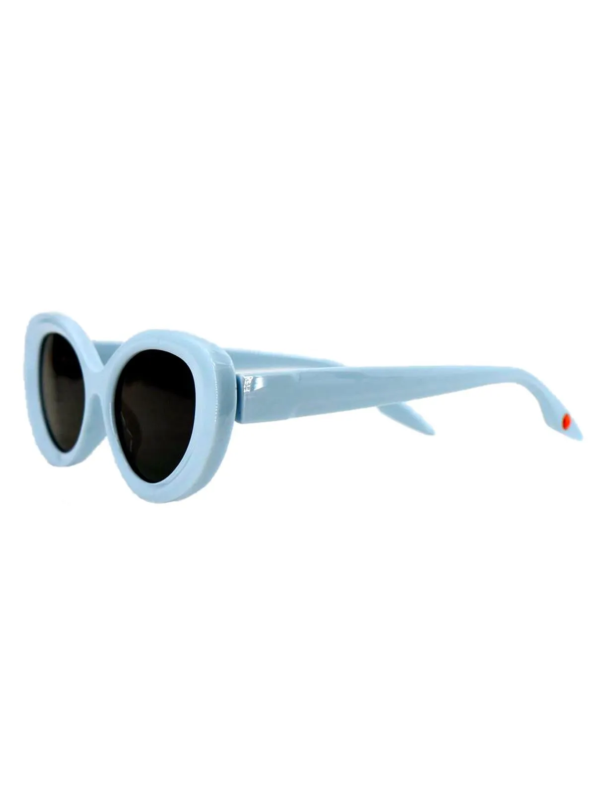 1960s Retro Mod Baby Blue Oval Sunglasses