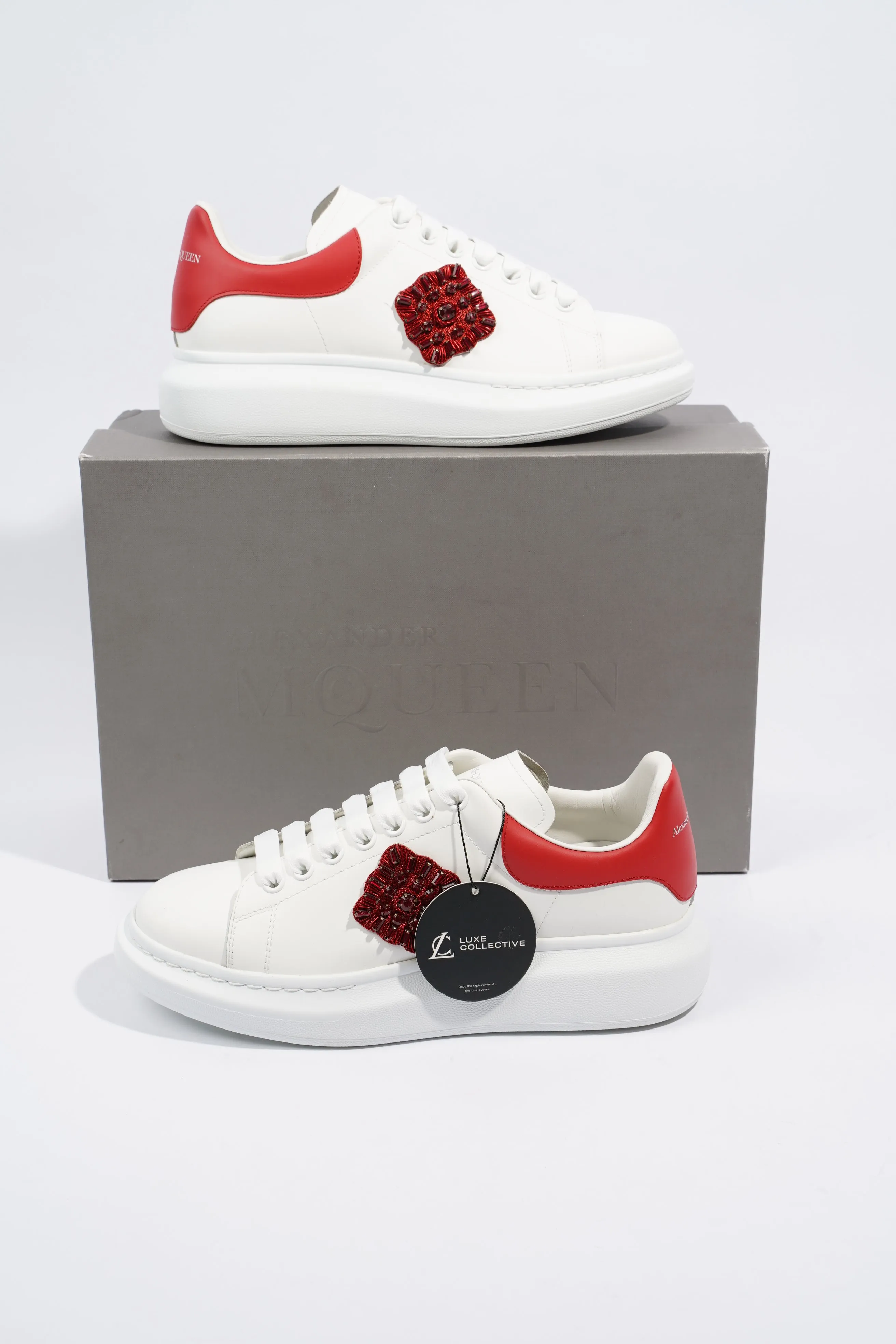 Alexander McQueen Oversized Sneaker Red Rose White EU 41 / UK 8