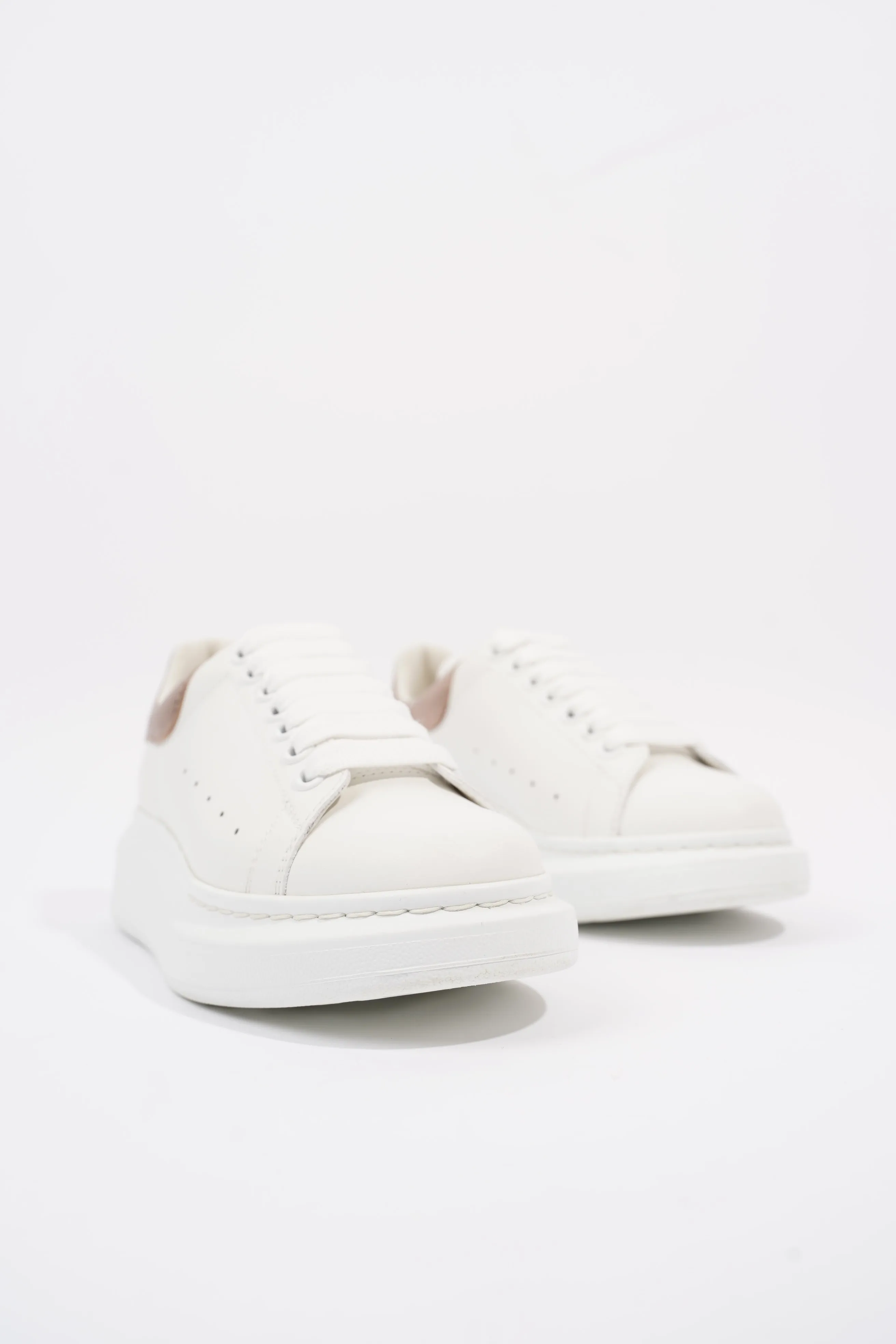 Alexander McQueen Oversized Sneaker White / Rose Gold Tab Leather EU 36.5 UK 3.5