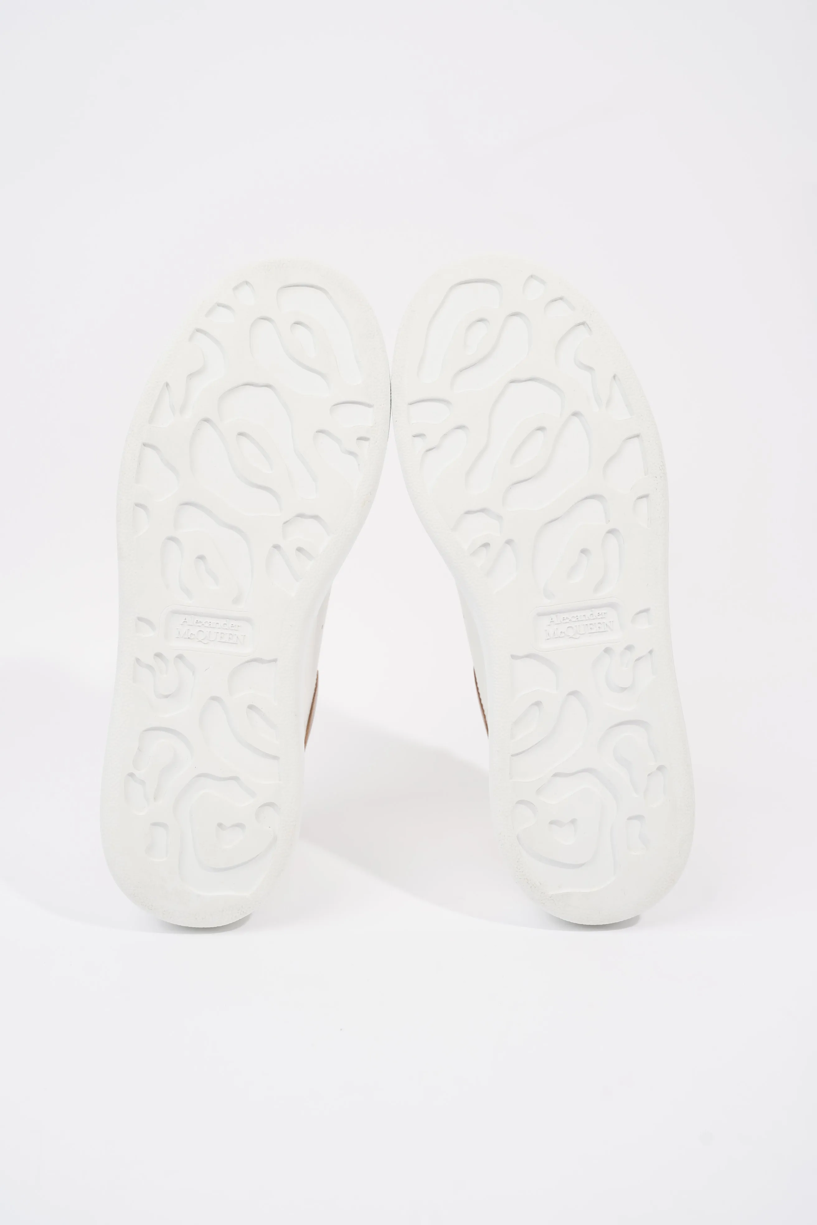 Alexander McQueen Oversized Sneaker White / Rose Gold Tab Leather EU 36.5 UK 3.5