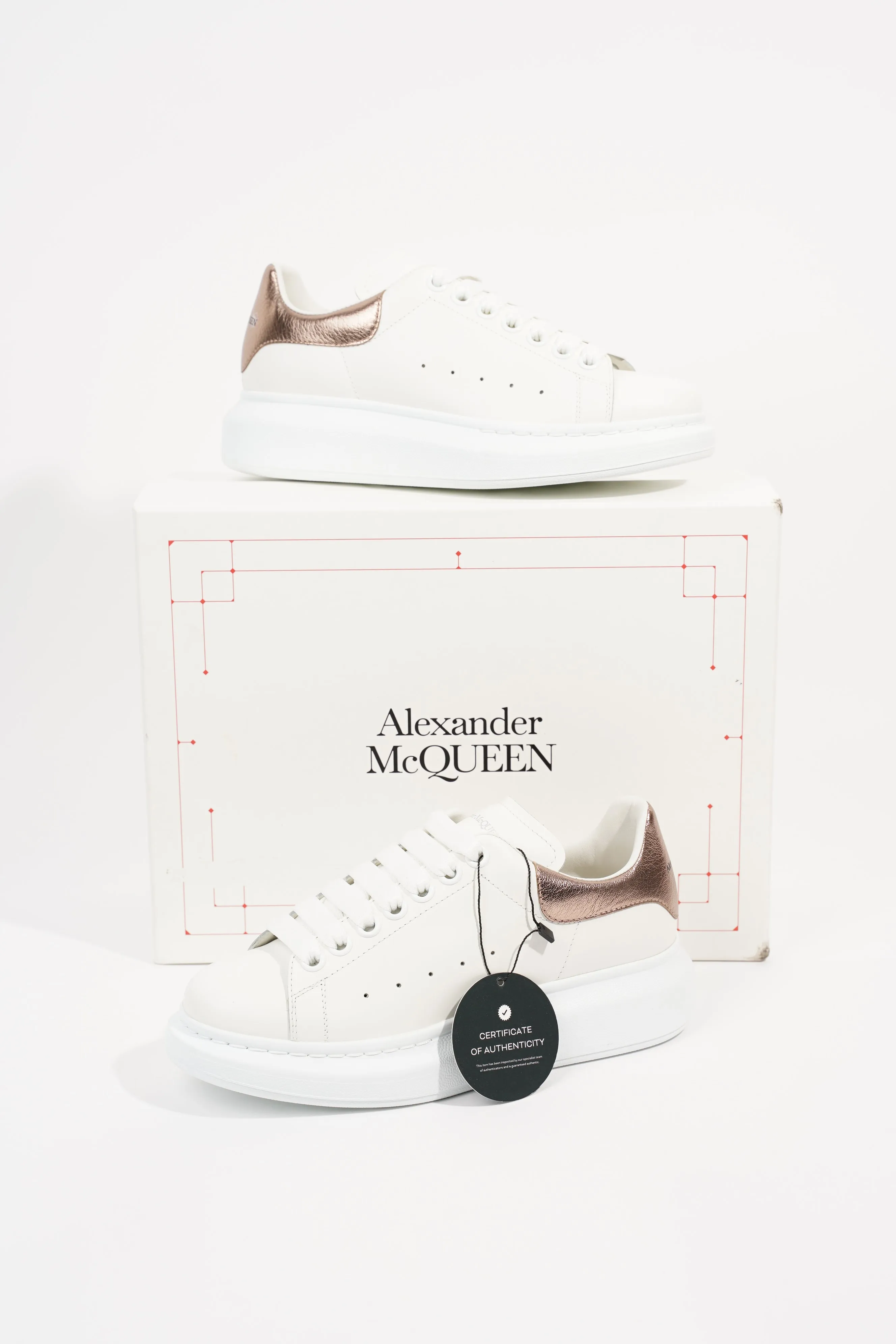 Alexander McQueen Womens Oversized Sneaker Rose Gold Tab EU 37 / UK 4