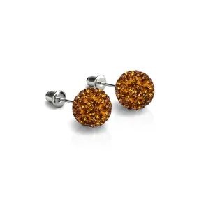 Amber Crystal | .925 Sterling Silver | Kikiballa Earrings