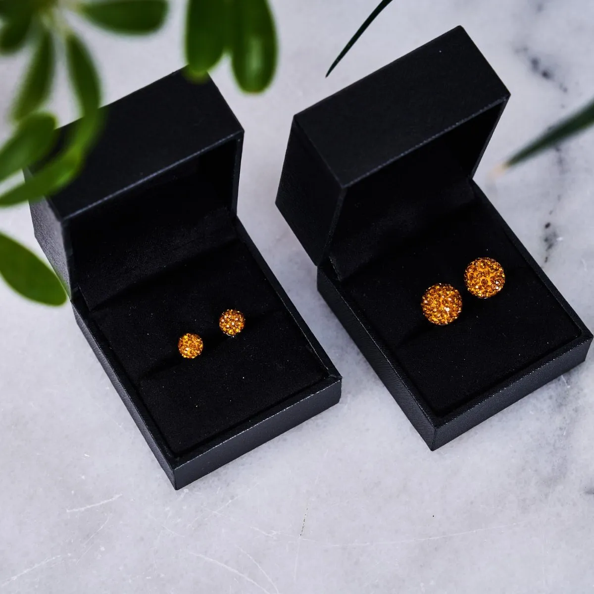 Amber Crystal | .925 Sterling Silver | Kikiballa Earrings