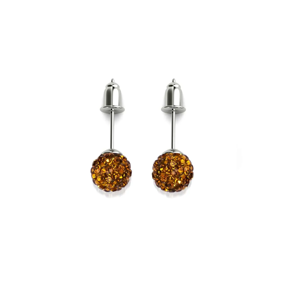 Amber Crystal | .925 Sterling Silver | Mini Kikiballa Earrings