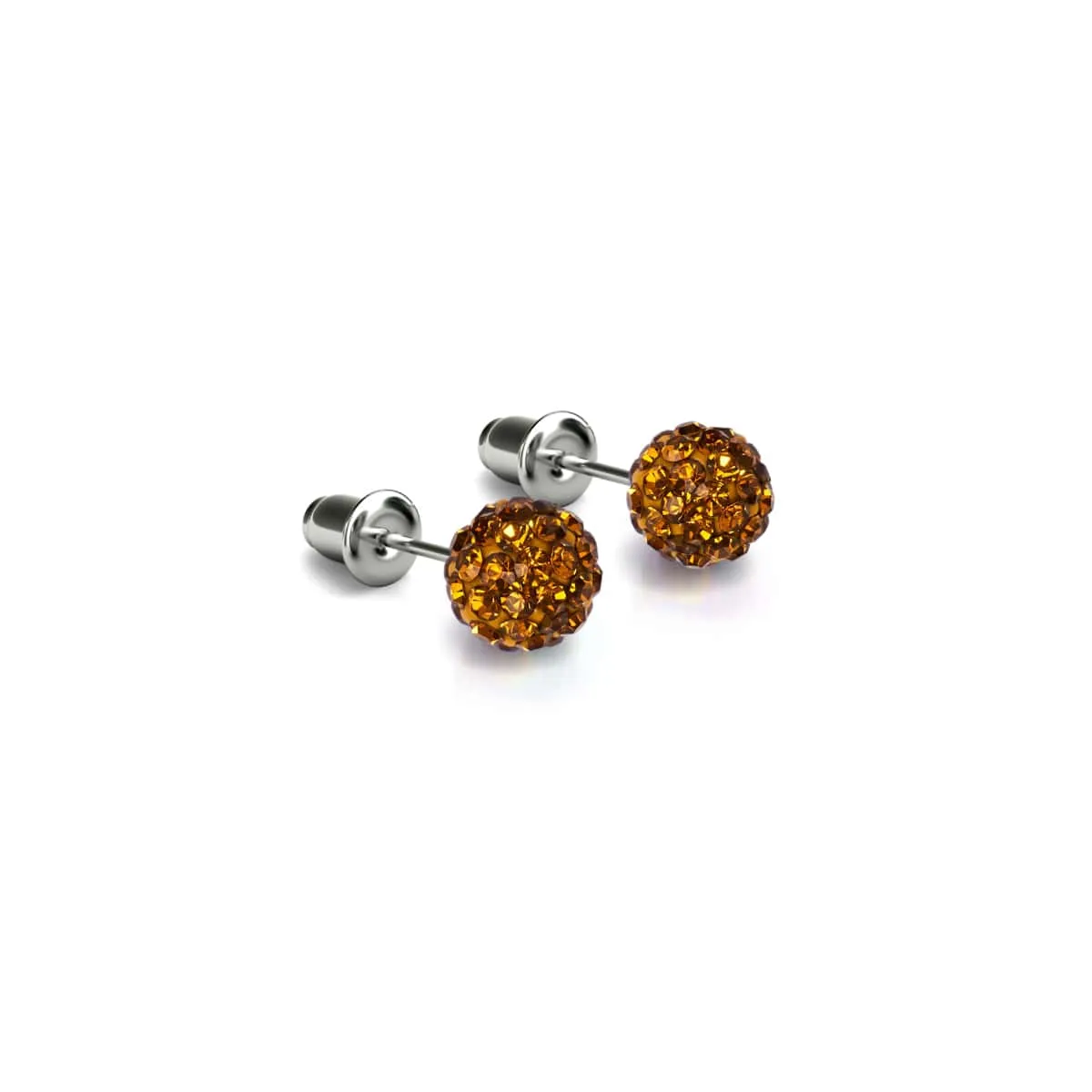 Amber Crystal | .925 Sterling Silver | Mini Kikiballa Earrings