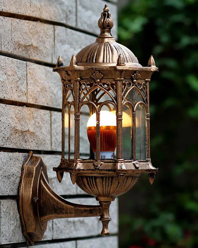 Antique Gold Outdoor Wall Light