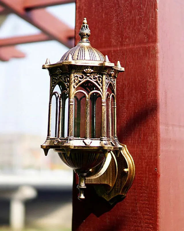 Antique Gold Outdoor Wall Light