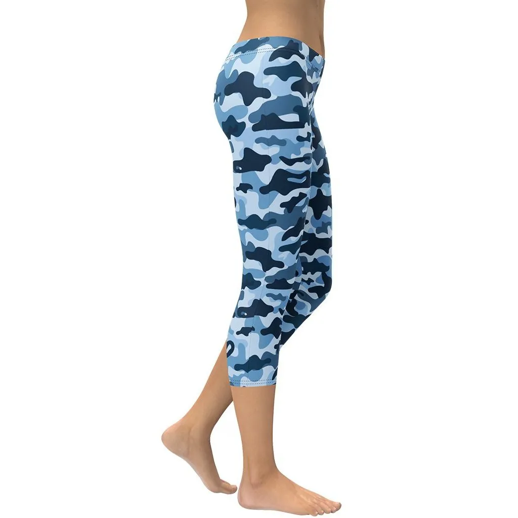 Blue Camo Capris