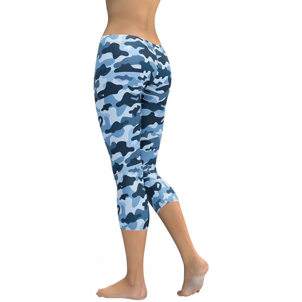 Blue Camo Capris