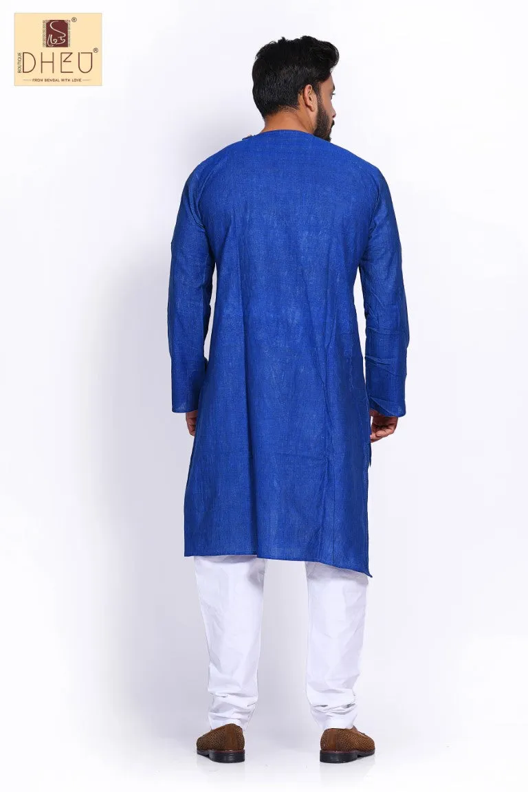 Blue Cotton  Kurta for Men