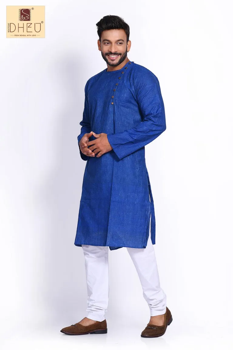 Blue Cotton  Kurta for Men