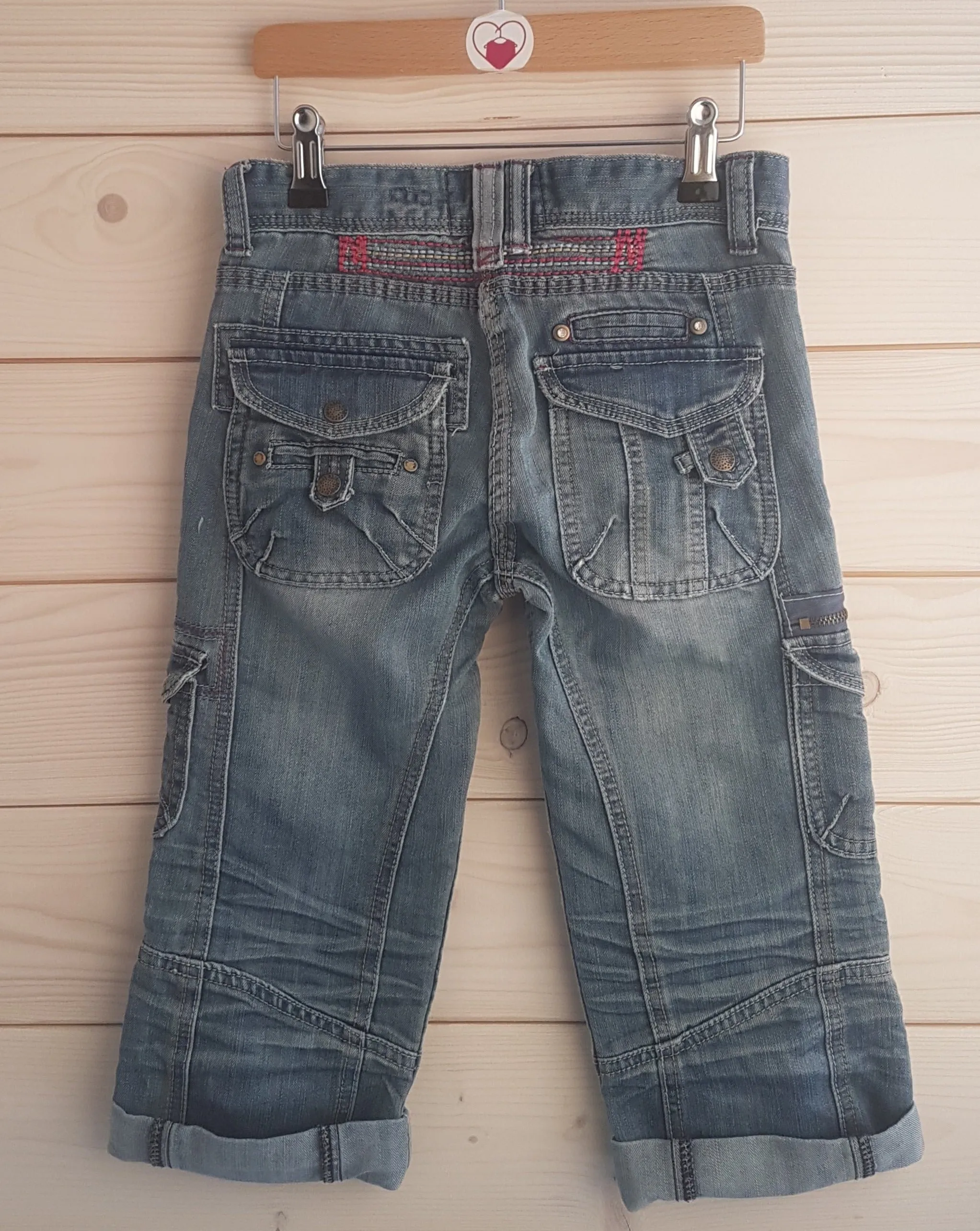 Blue Denim 3/4 length Combat Style Jeans (8-9 Years)