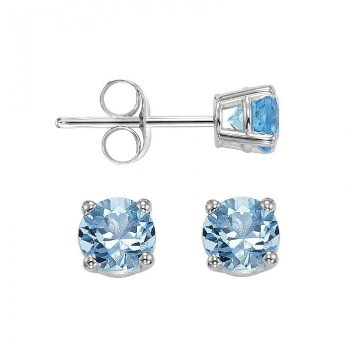 Blue Topaz Stud Earrings