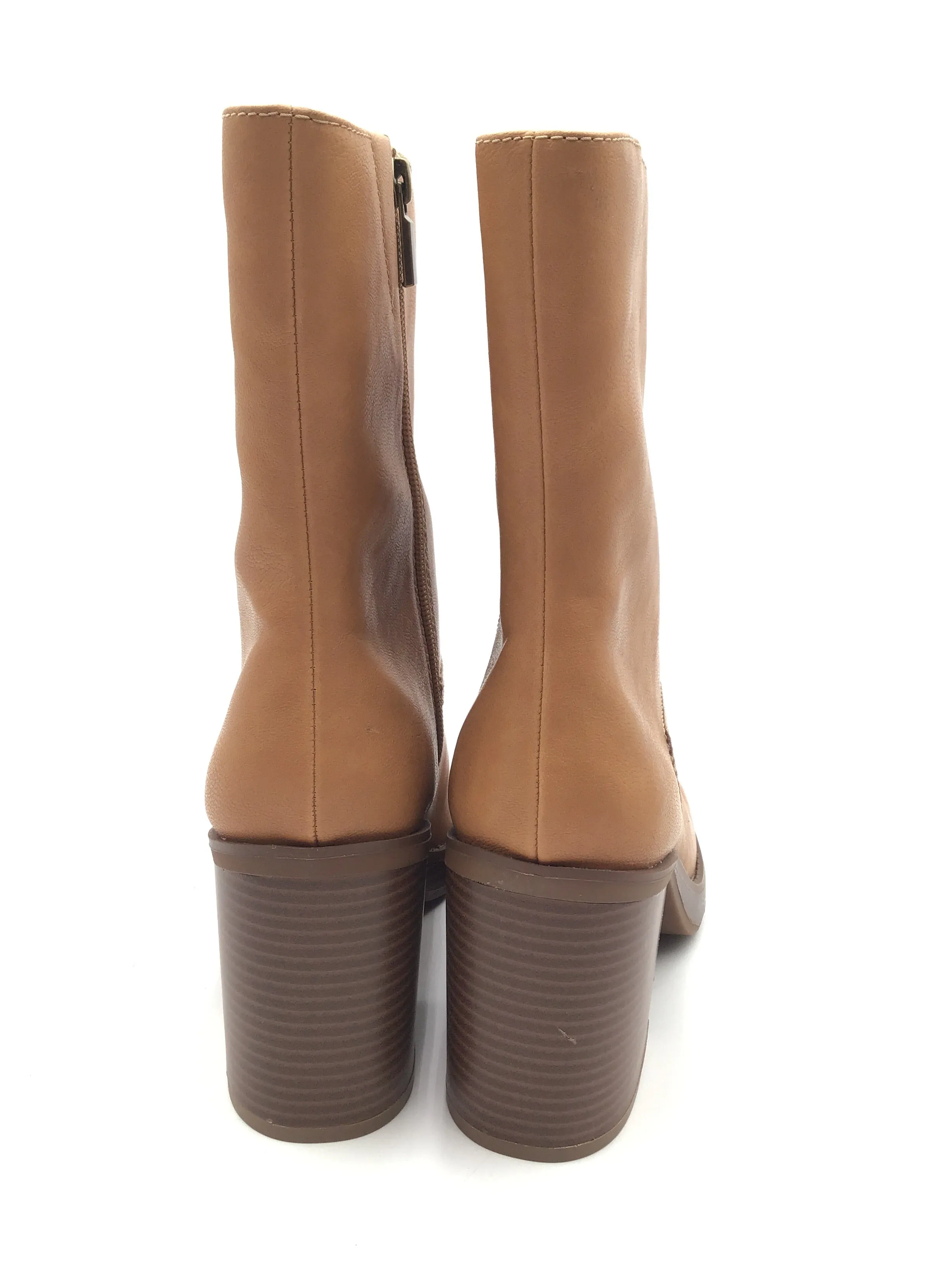 Boots Mid-calf Heels By Clothes Mentor In Tan, Size: 8