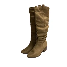 Boots Mid-calf Heels By Qupid In Tan, Size: 8