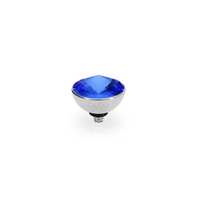 Bottone Silver and Sapphire Crystal Ring Gem Top, 11.5mm