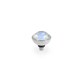 Bottone Silver and Serene Gray Delite Crystal Ring Gem Top, 10mm