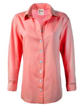 Boyfriend Shirt Rose Cotton Voile