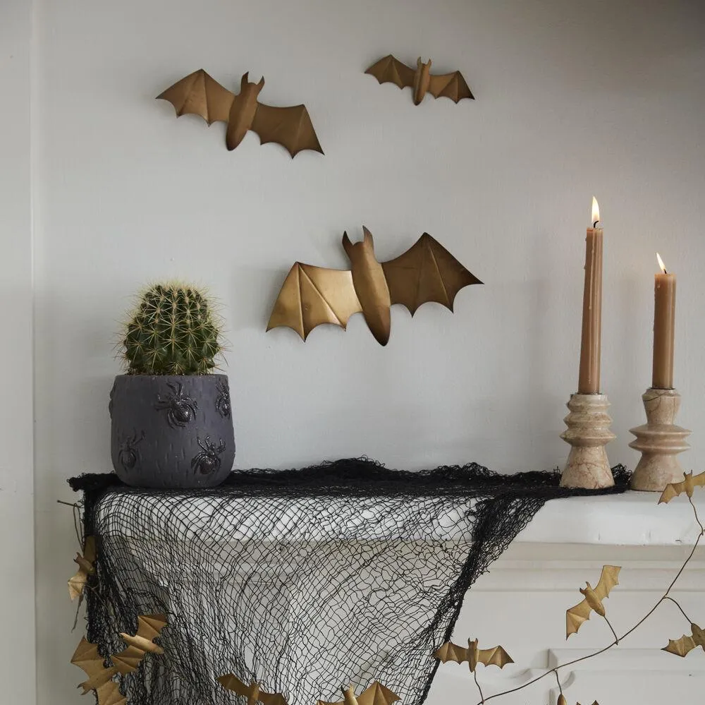 Brass Winged Bats Wall Decor Set of 3