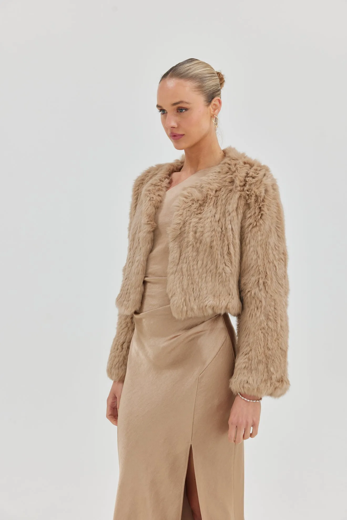 Bridal Lola Crop Jacket - Beige