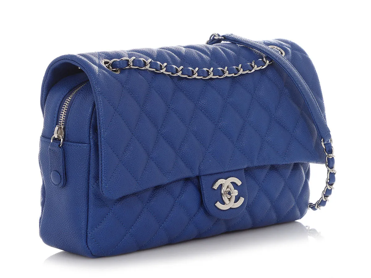 Chanel Jumbo Blue Caviar Easy Flap