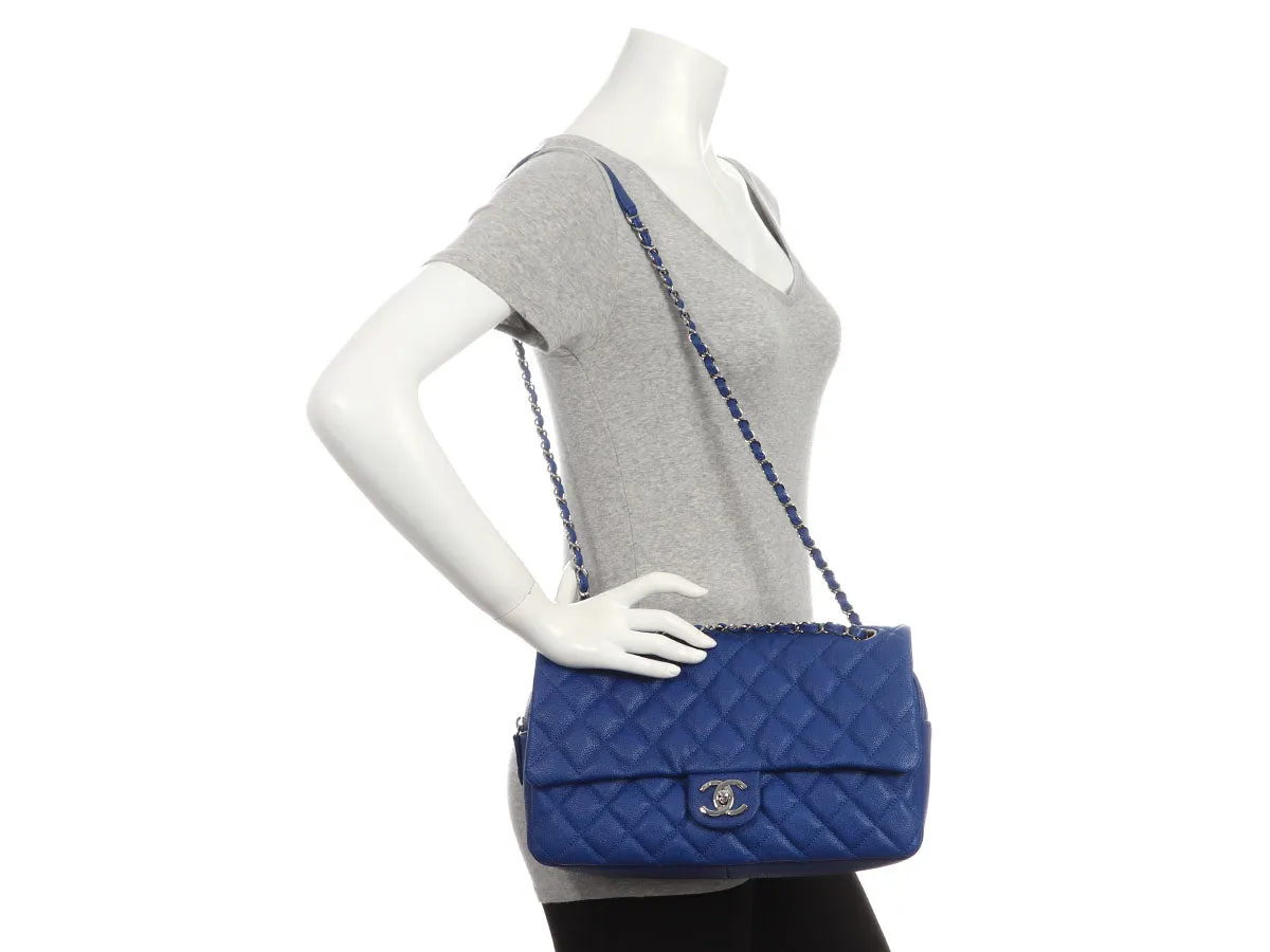 Chanel Jumbo Blue Caviar Easy Flap