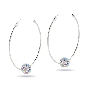 Confetti Crystal | Silver | Kikiballa Hoop Earrings