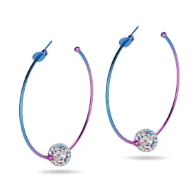 Confetti Crystal | Unicorn Silver | Kikiballa Hoop Earrings