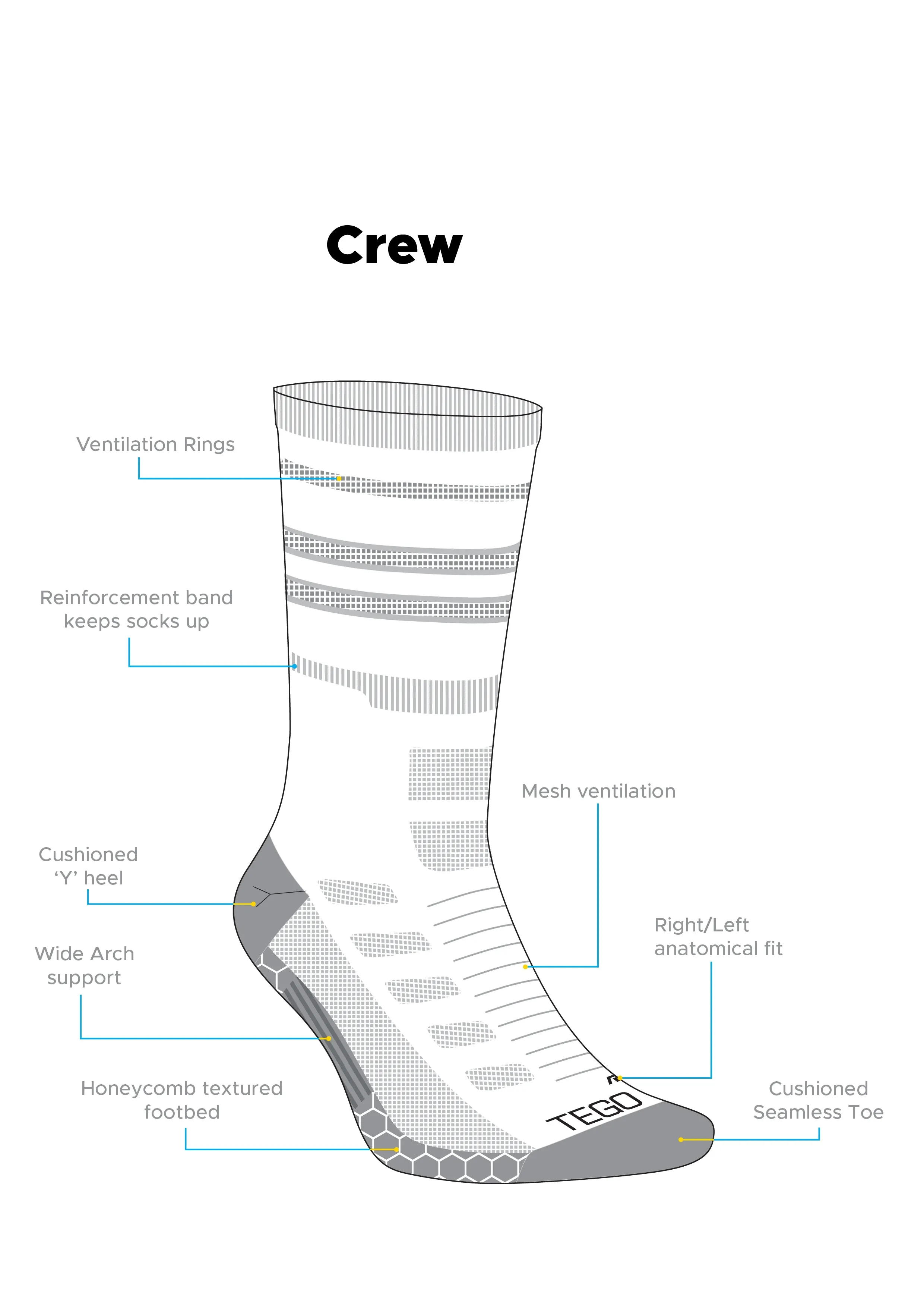 COTTON COMFORT Crew Socks (1pk)