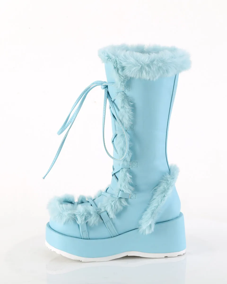 Demonia Baby Blue Winter Solstice Faux Fur Boots