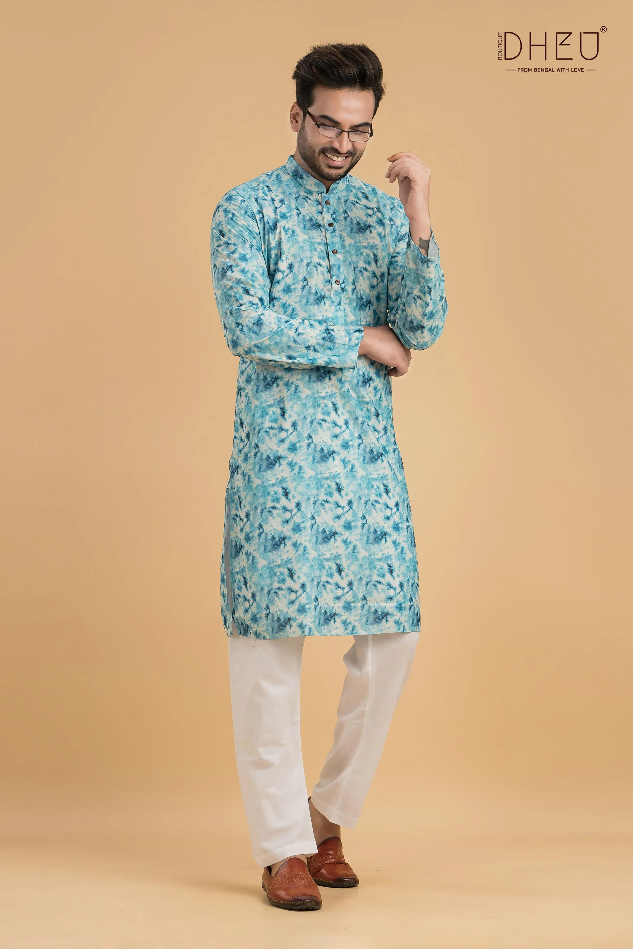 Designer Printed Cotton Kurta