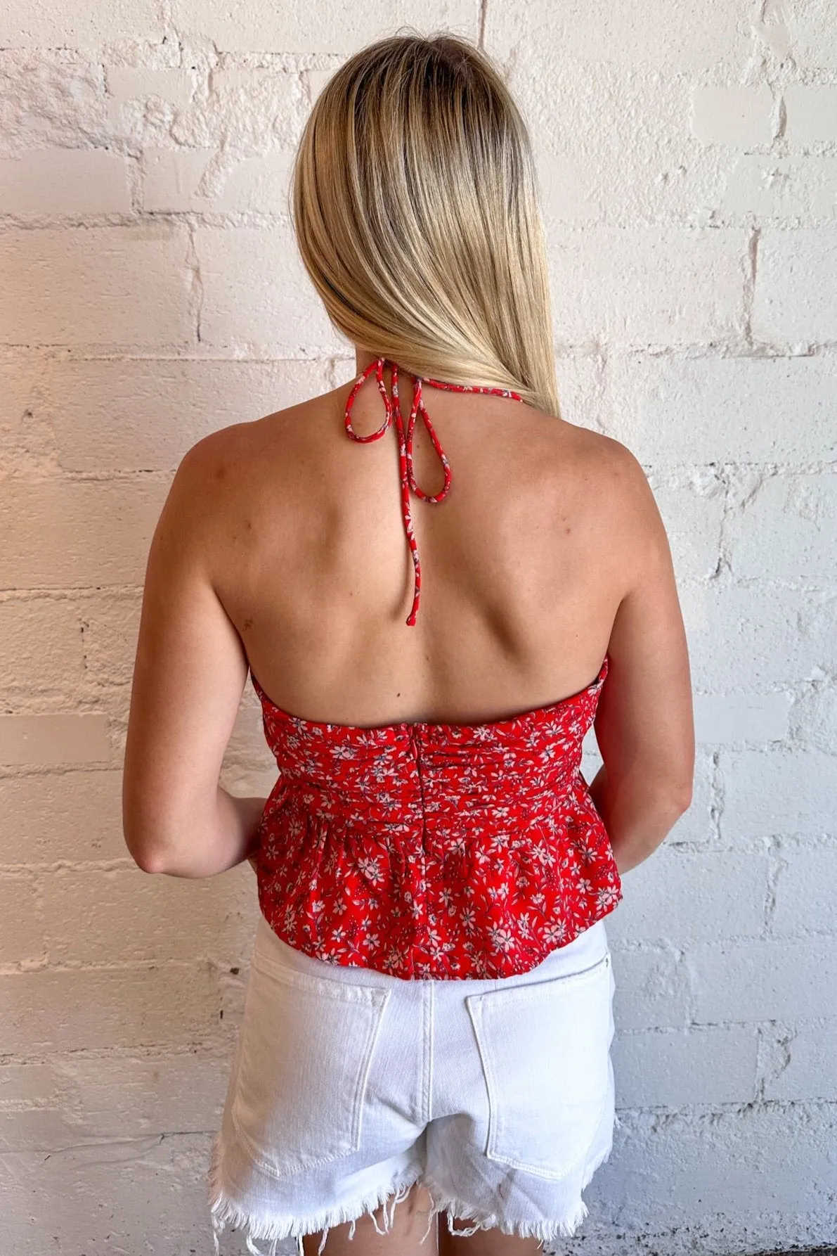 Emmy Floral Print Halter Top