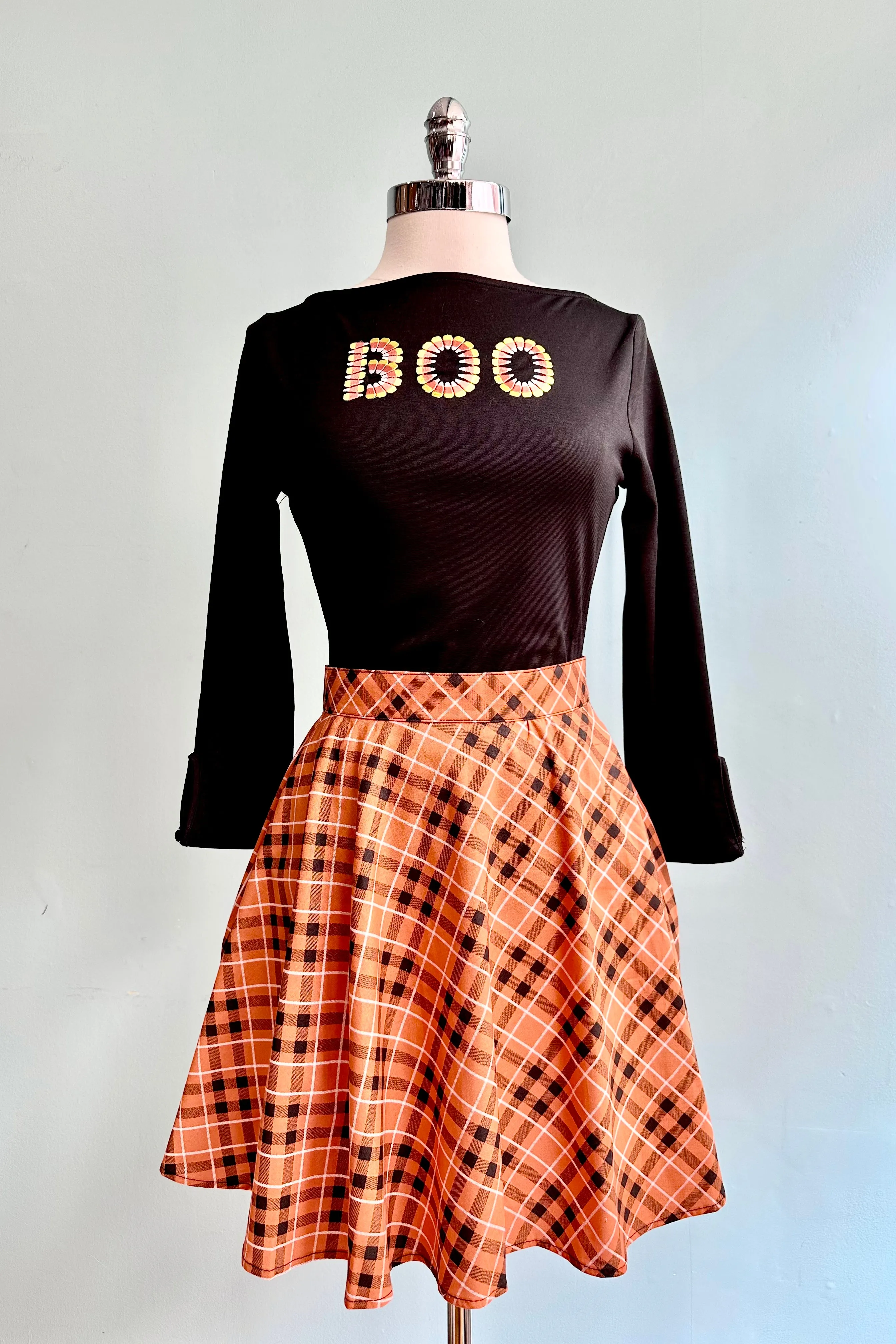 Final Sale Candy Corn Boo Black Jersey Top