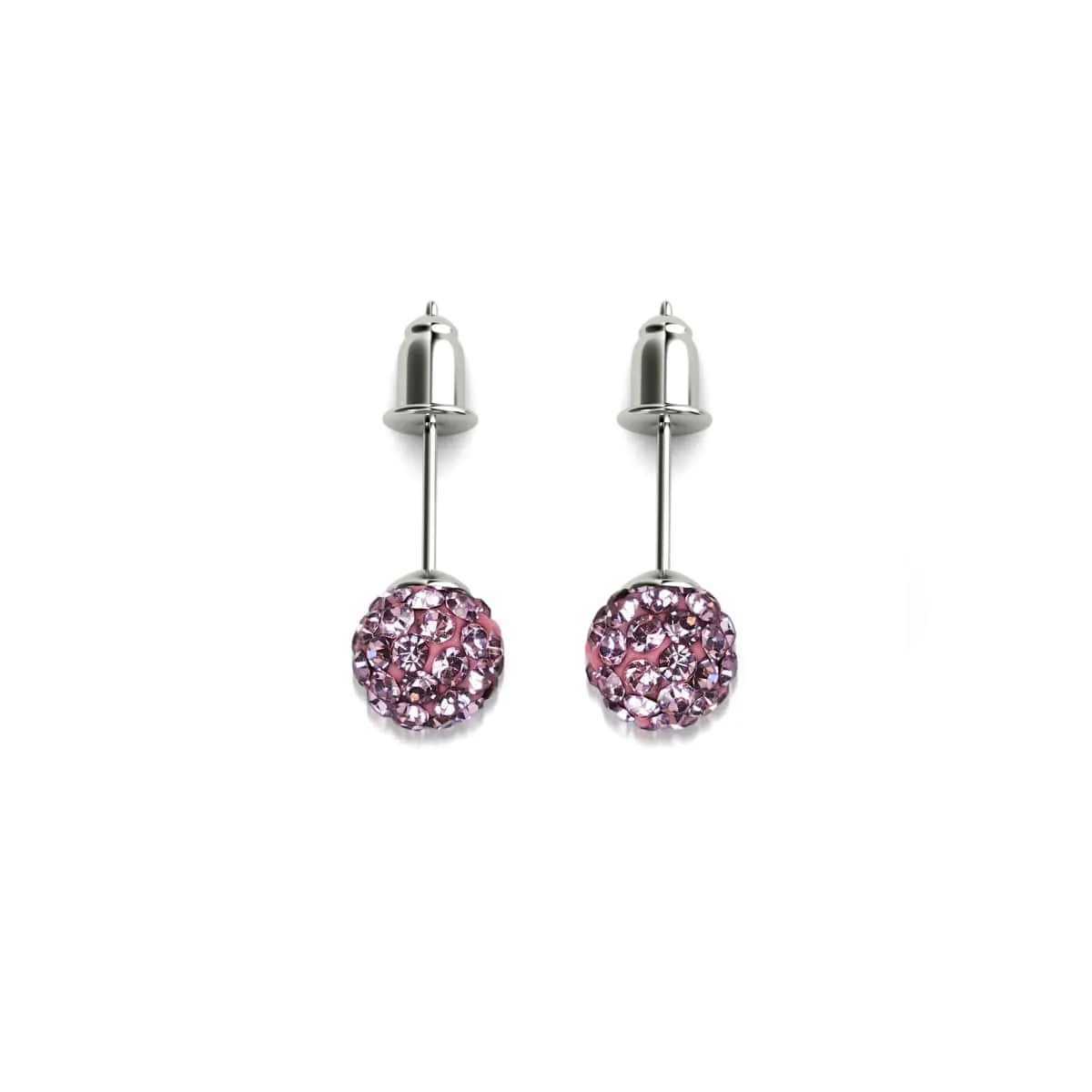 Flamingo Crystal | .925 Sterling Silver | Mini Kikiballa Earrings