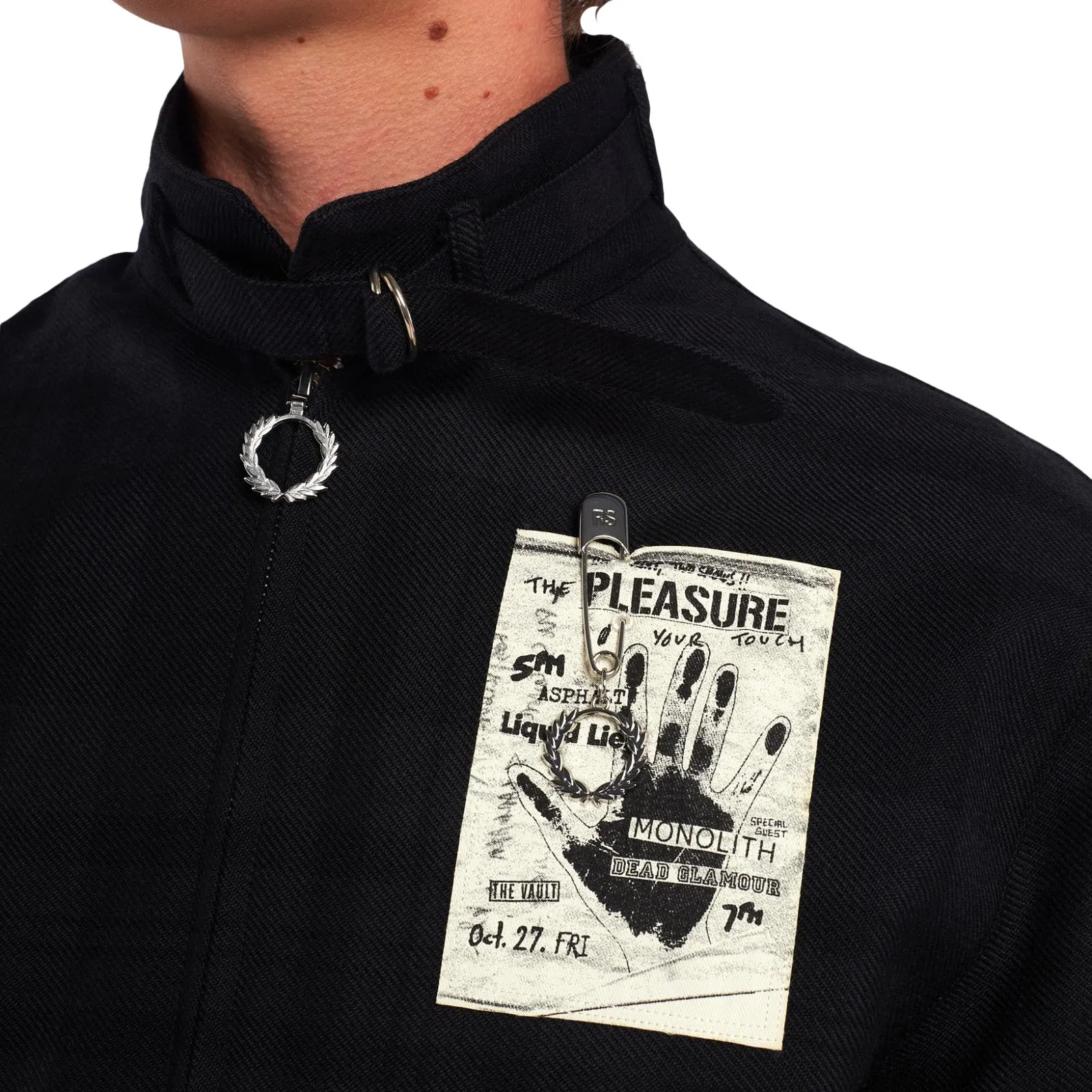 Fred Perry x Raf Simons Collar Strap Harrington Jacket Black