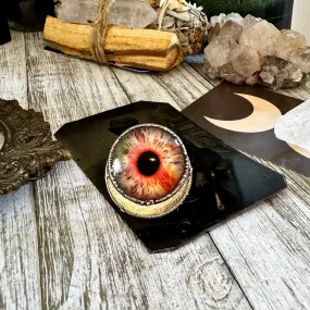 Glass Eye Ring Silver Size 9 10 / Foxlark Collection