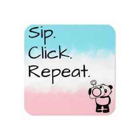 Gloss Coated Cork Backed Coaster - S.C.R. Cotton Candy