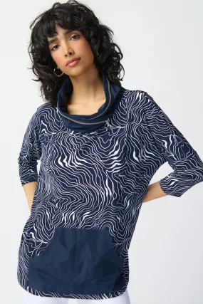 Joseph Ribkoff Midnight Blue/Vanilla Tunic Style 241144-2229