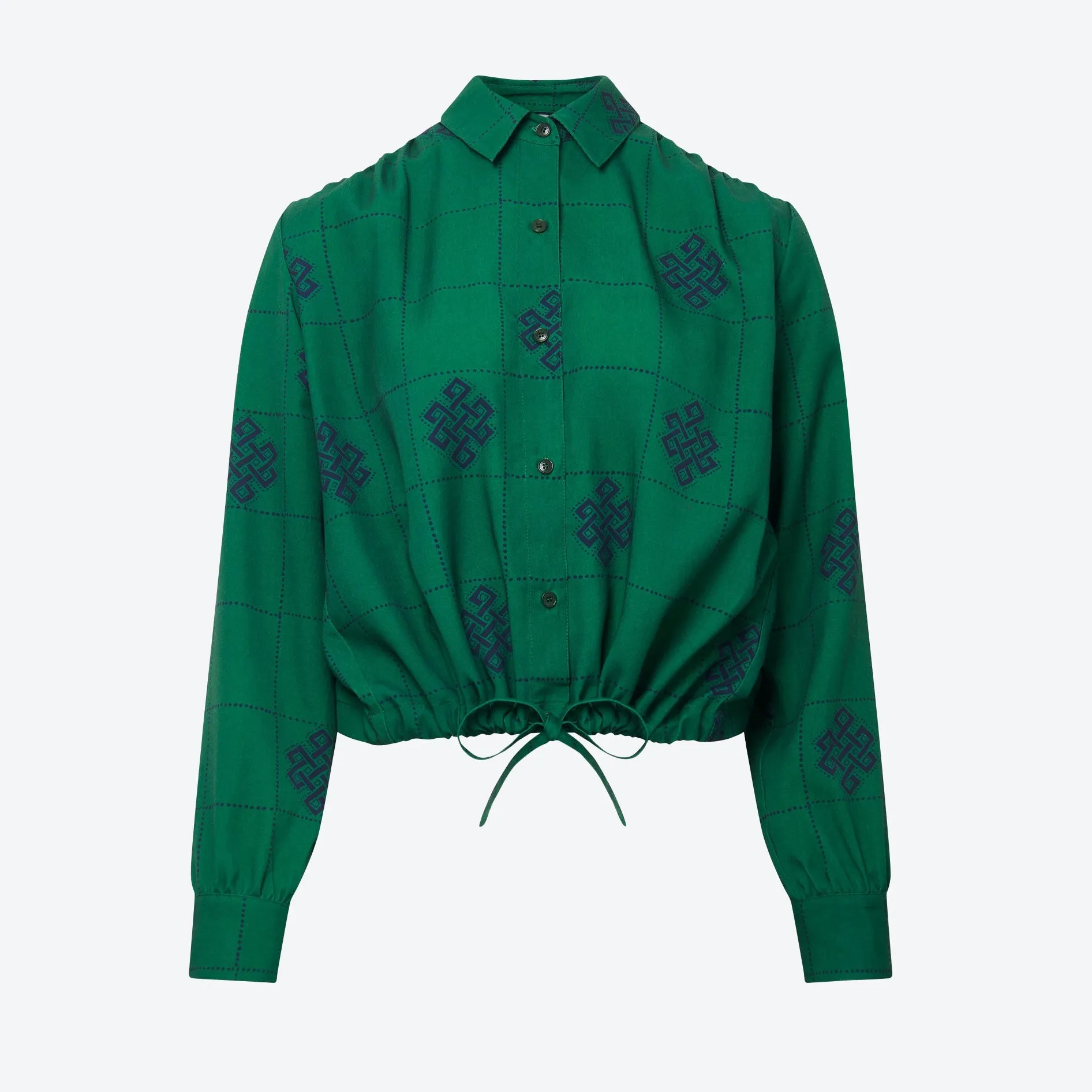 Komodo Green Zoria Eternal Knot Blouse