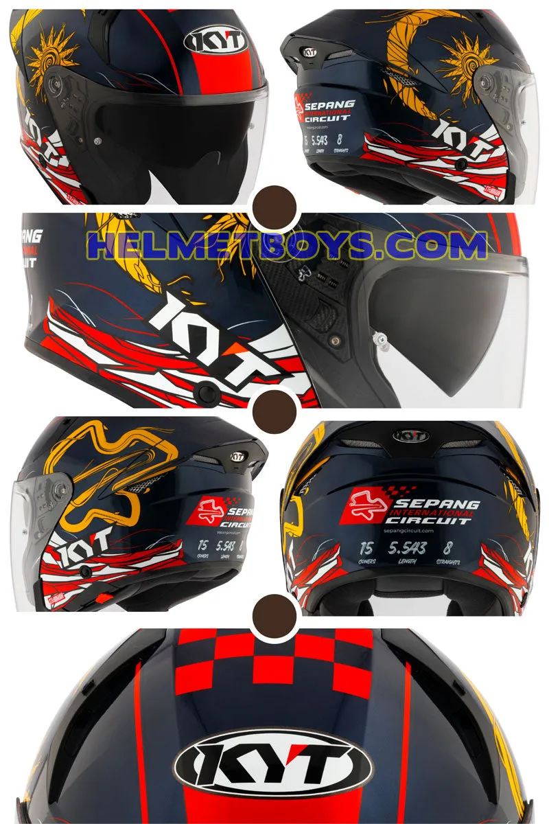 KYT TTR JET Motorcycle Sunvisor Helmet SEPANG