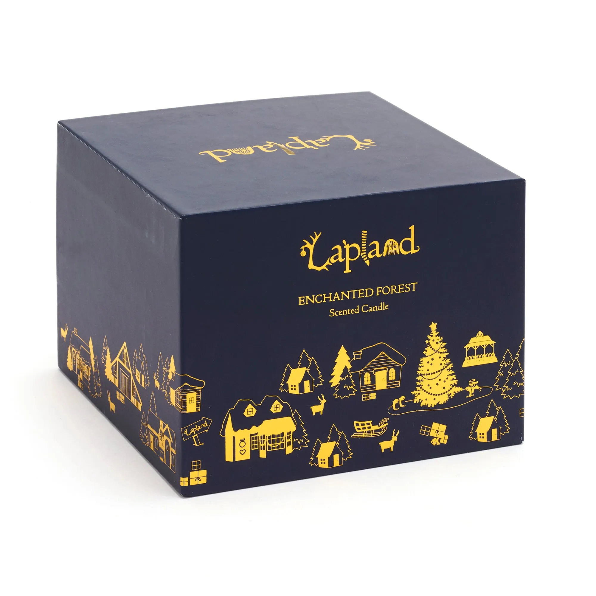 Lapland Map 3 Wick Candle (Navy and Gold)