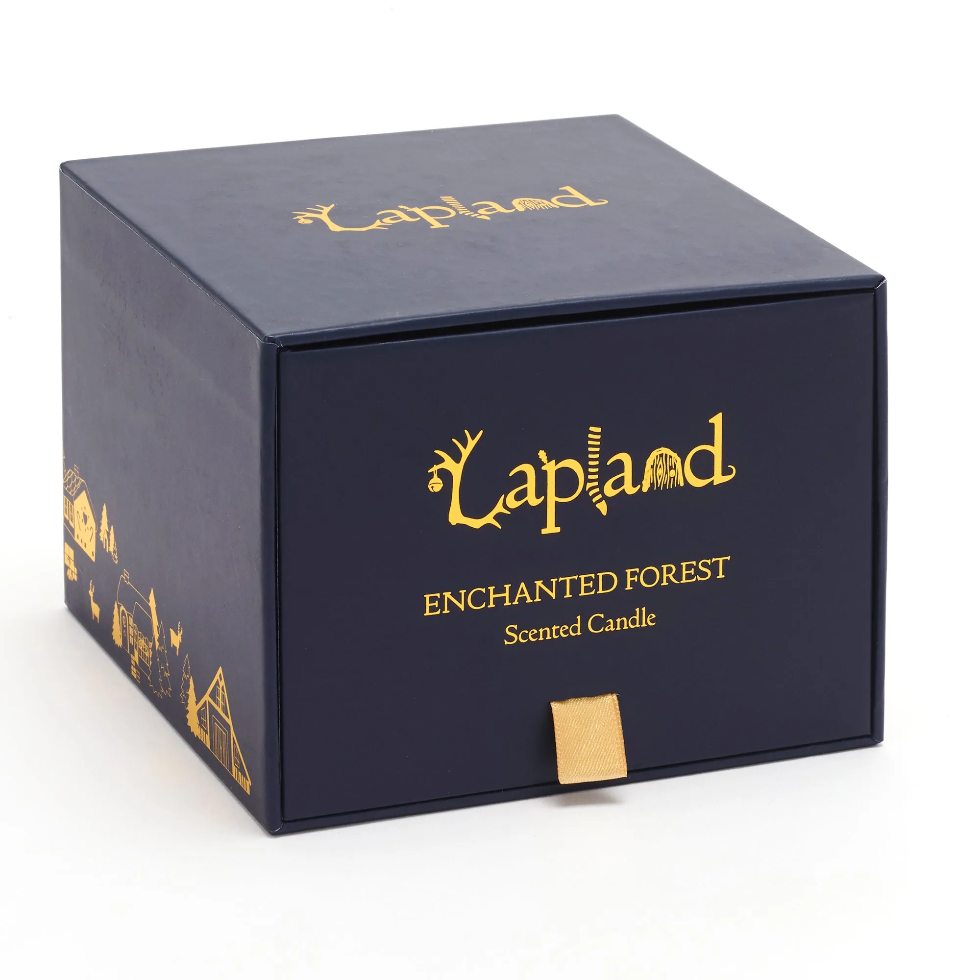 Lapland Map 3 Wick Candle (Navy and Gold)