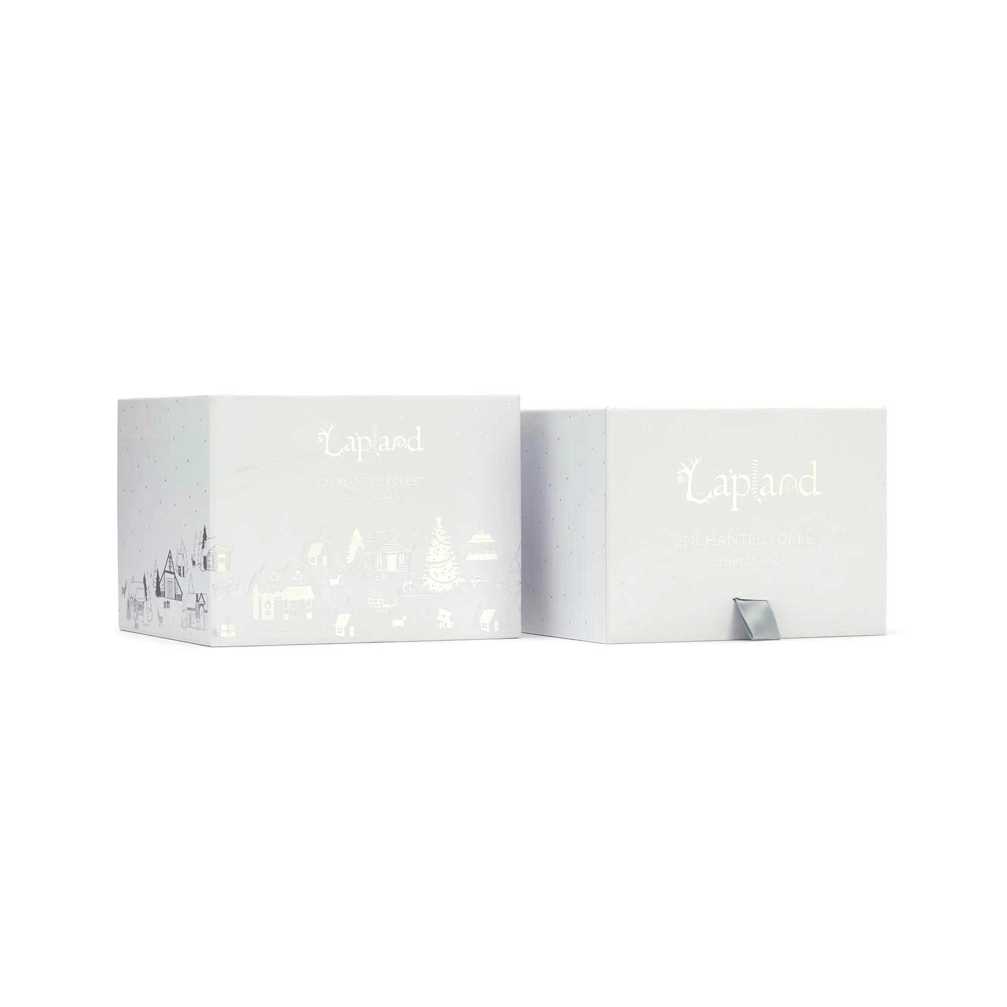 Lapland Map 3 Wick Candle (White and Silver)