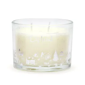 Lapland Map 3 Wick Candle (White and Silver)