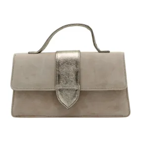 Marian Taupe Suede Occasion Bag