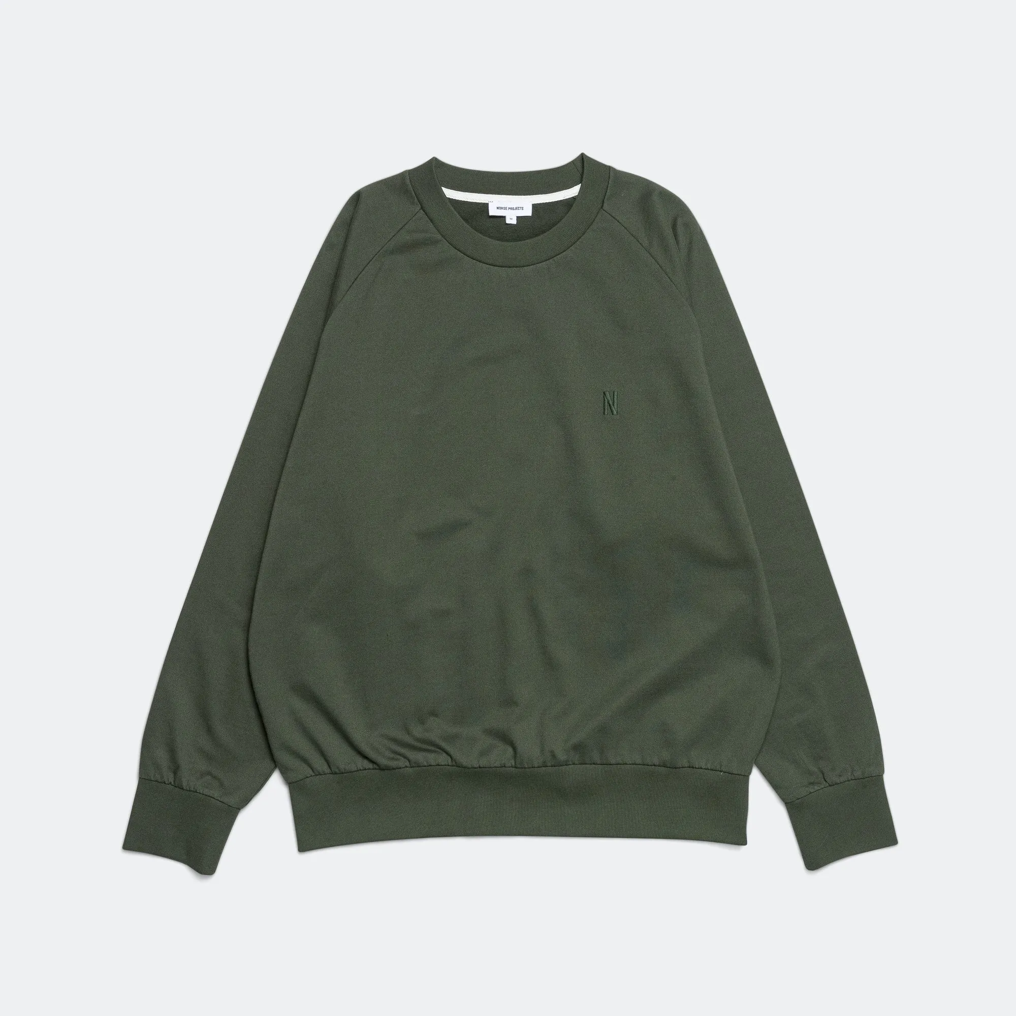 Marten Relaxed Organic Raglan Light Sweatshirt - Spruce Green