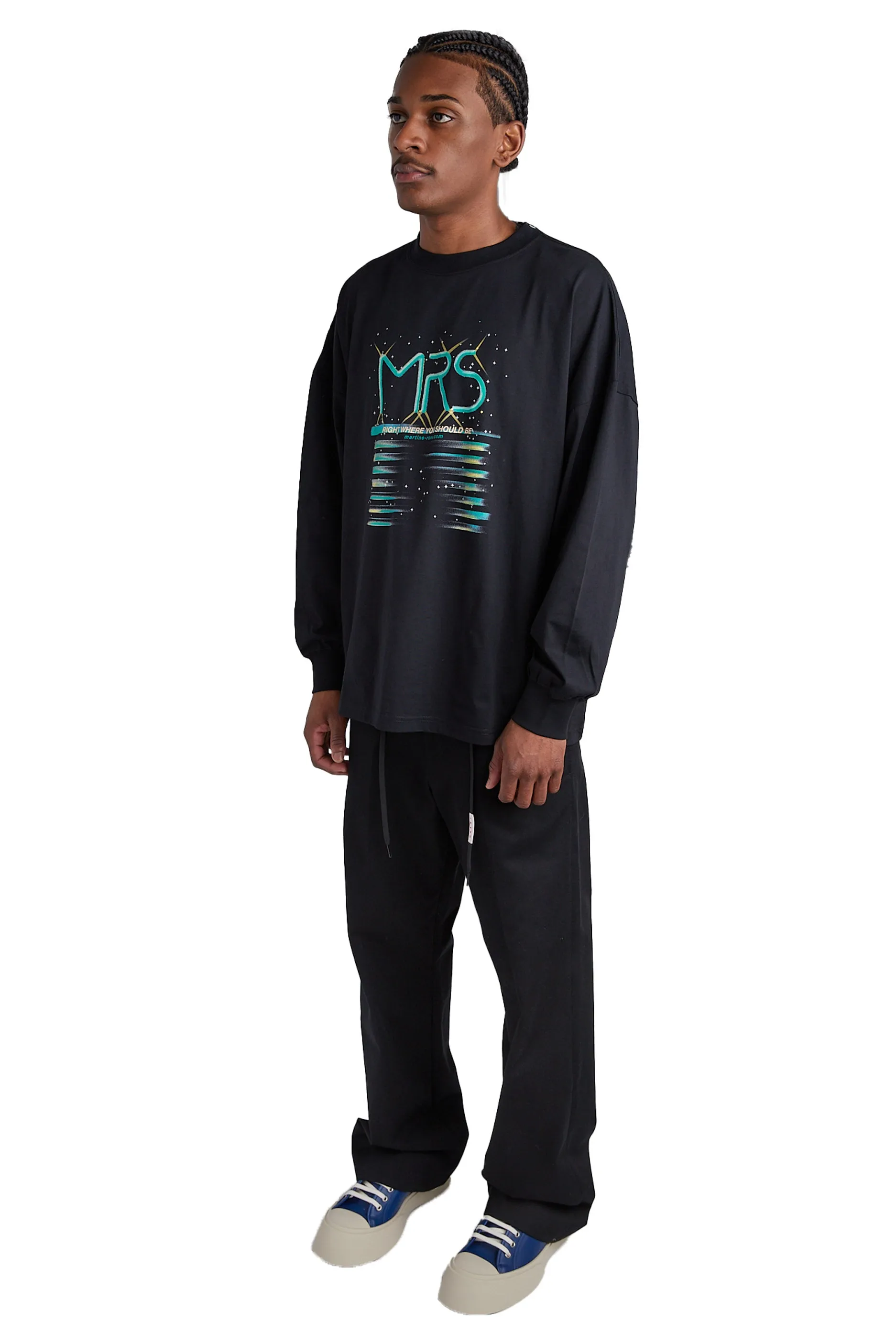 Martine Rose Oversized L/S Tee 'Black/MRS Tubes'