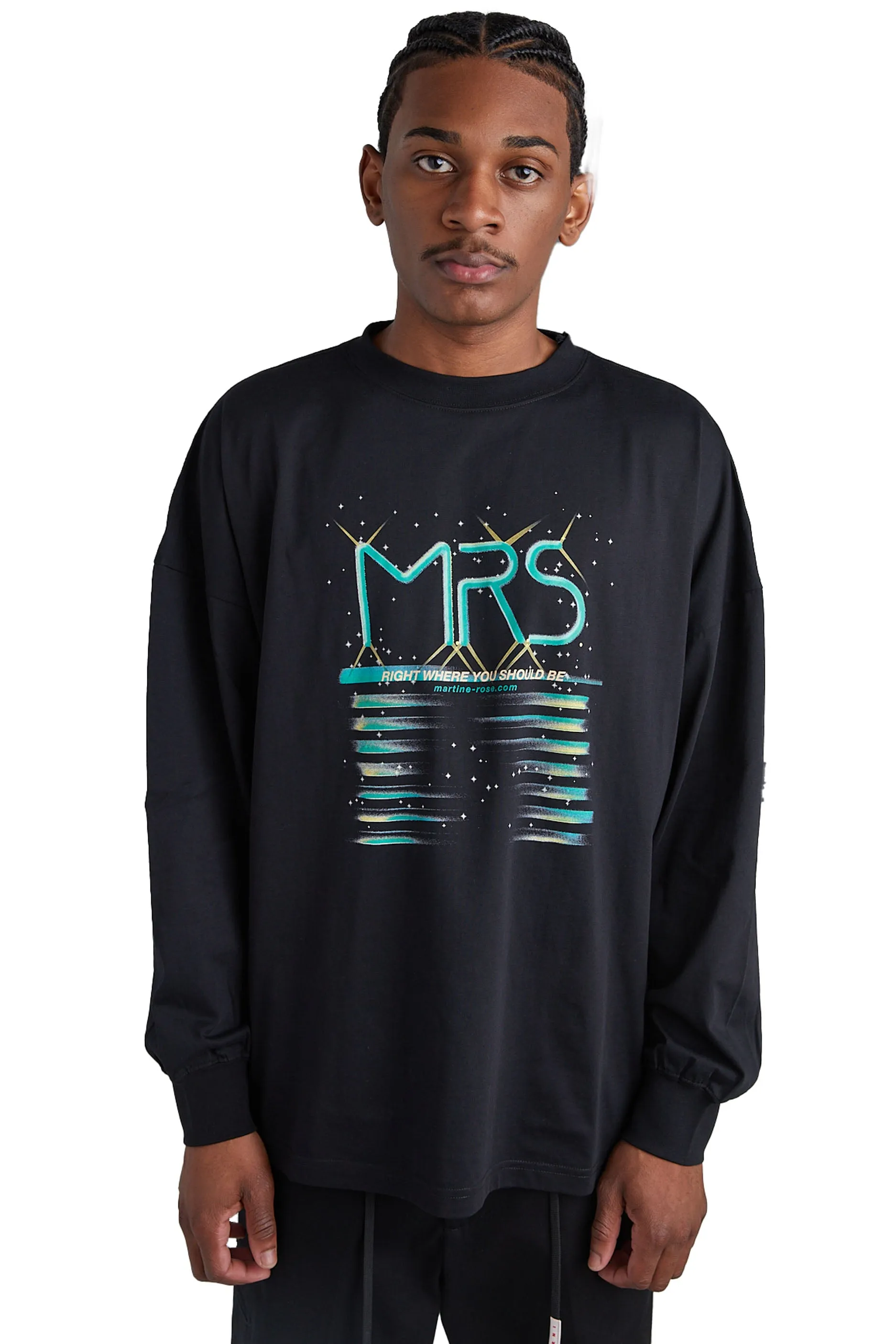 Martine Rose Oversized L/S Tee 'Black/MRS Tubes'